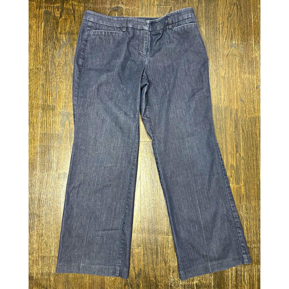 New York & Company Petites 8P Gray Dress Pants Professional Stretch 30X27 Career